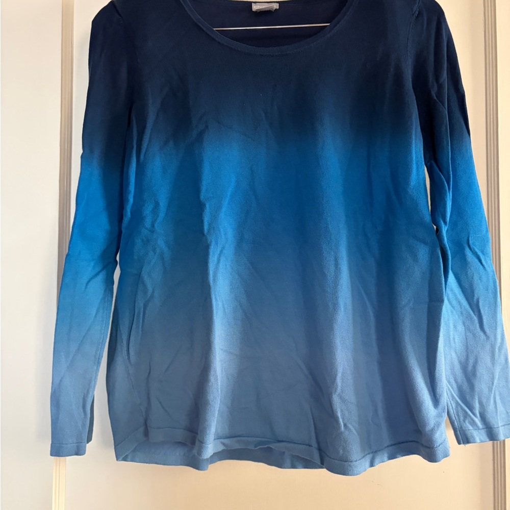Chico's Blue Ombre Long Sleeve Blouse